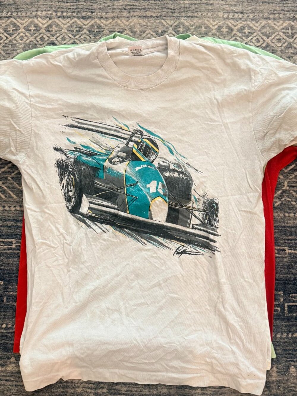 Newport Racing Team T-Shirt Race Car Graphic White